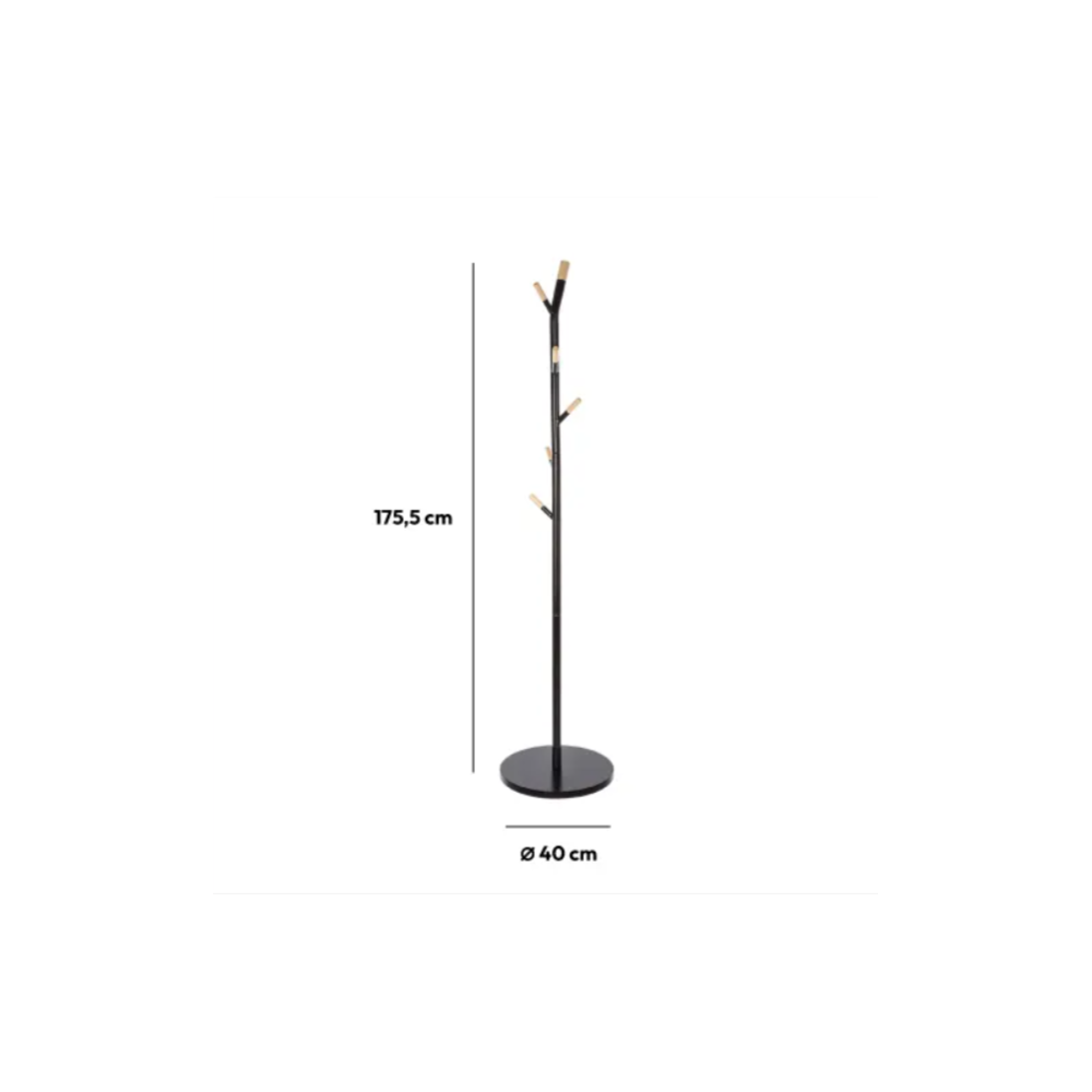 Cuier haine Vejen Black, metal, negru, 40 x 175 cm