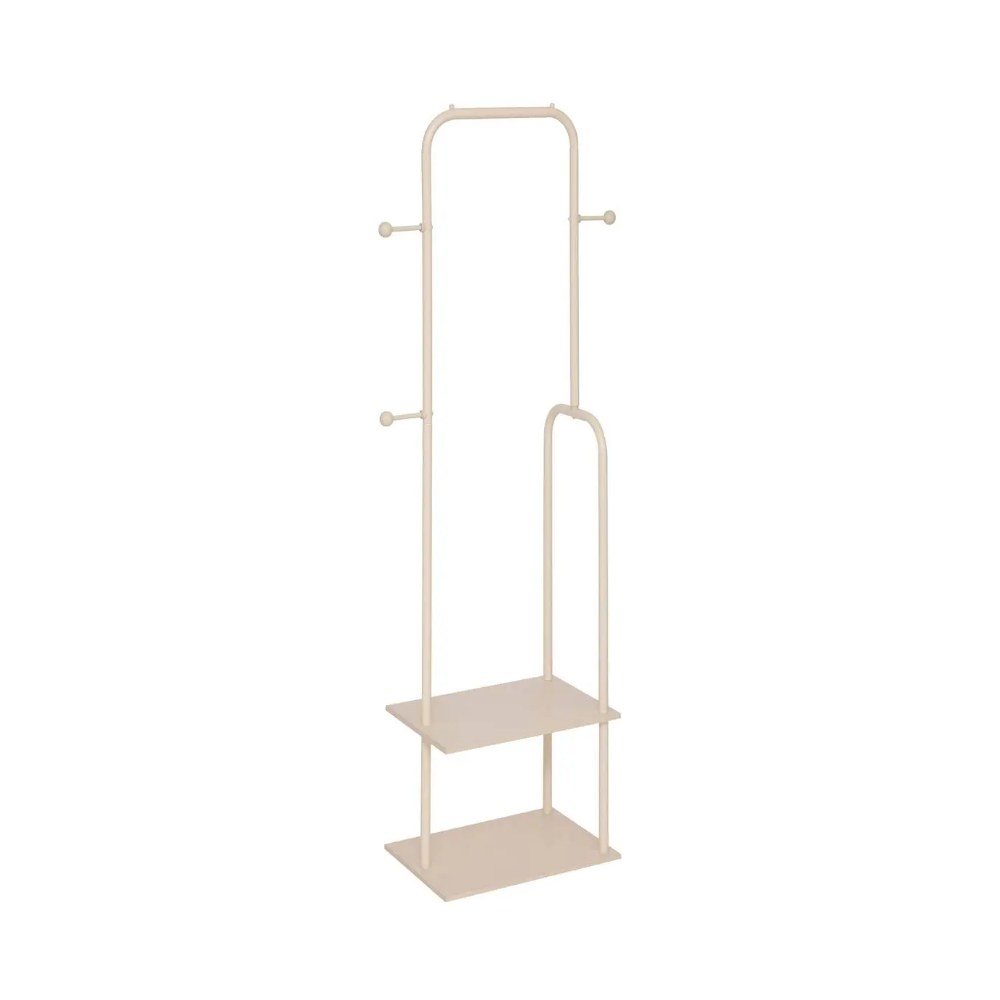 Cuier Lina cu etajere, metal, 45 x 31 x H 164 cm