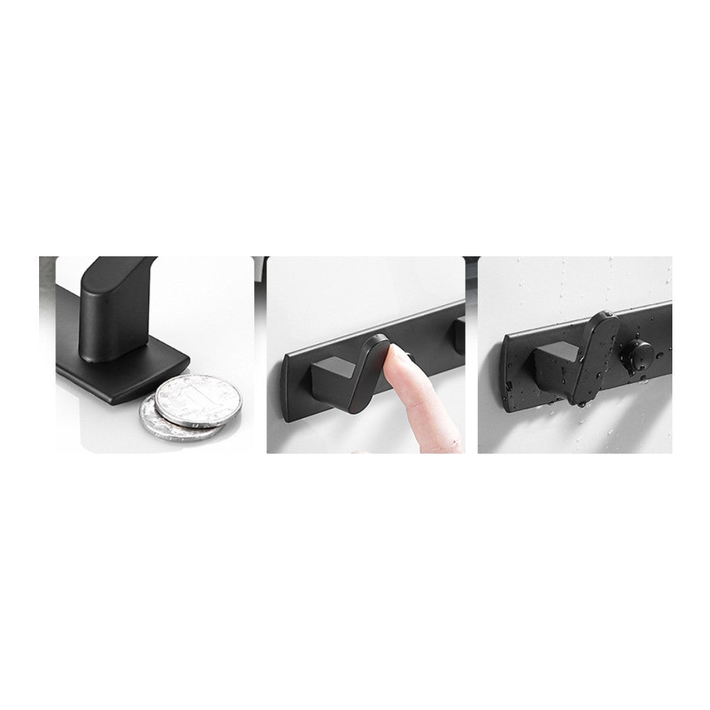 Cuier perete Livit, metal, negru, 4 carlige, 35 cm