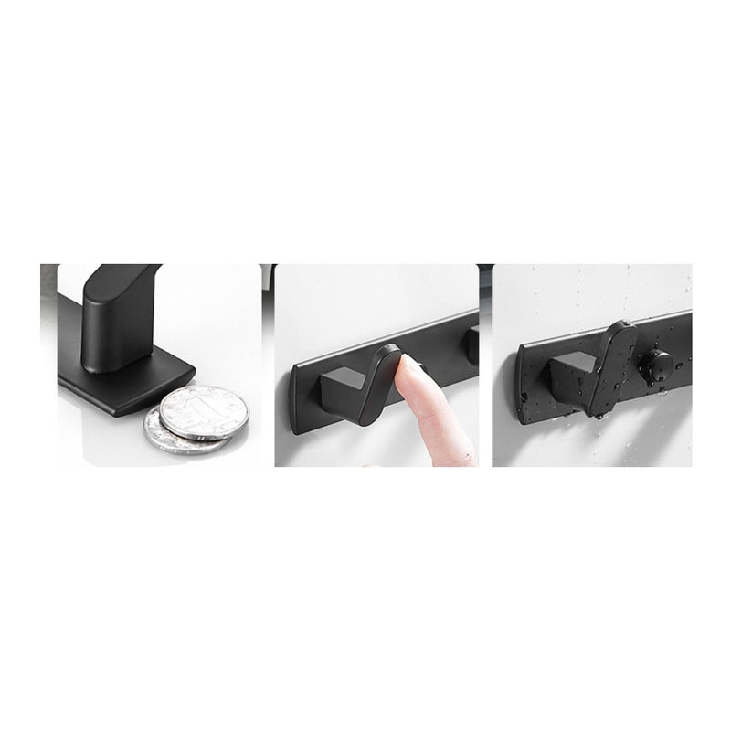 Cuier perete Livit, metal, negru, 4 carlige, 35 cm