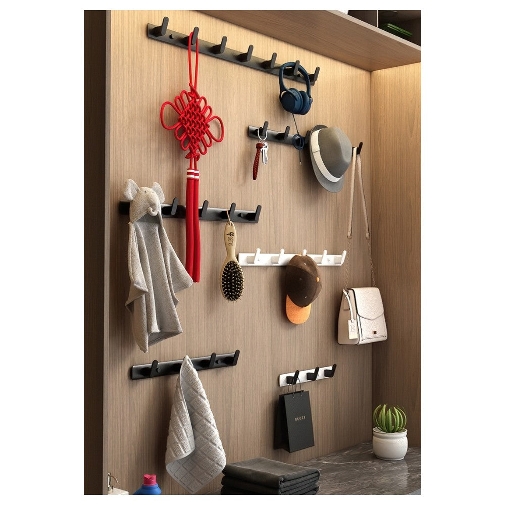 Cuier perete Livit, metal, negru, 4 carlige, 35 cm