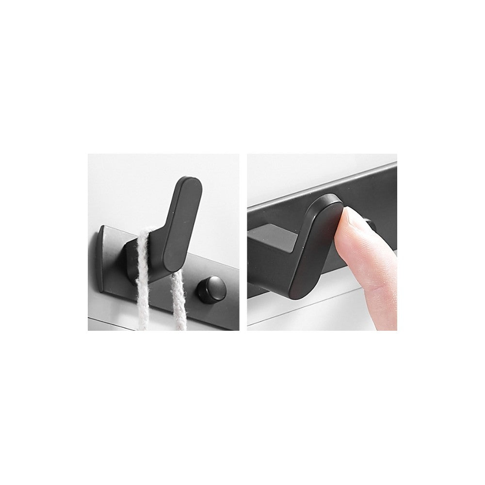 Cuier perete Livit, metal, negru, 4 carlige, 35 cm