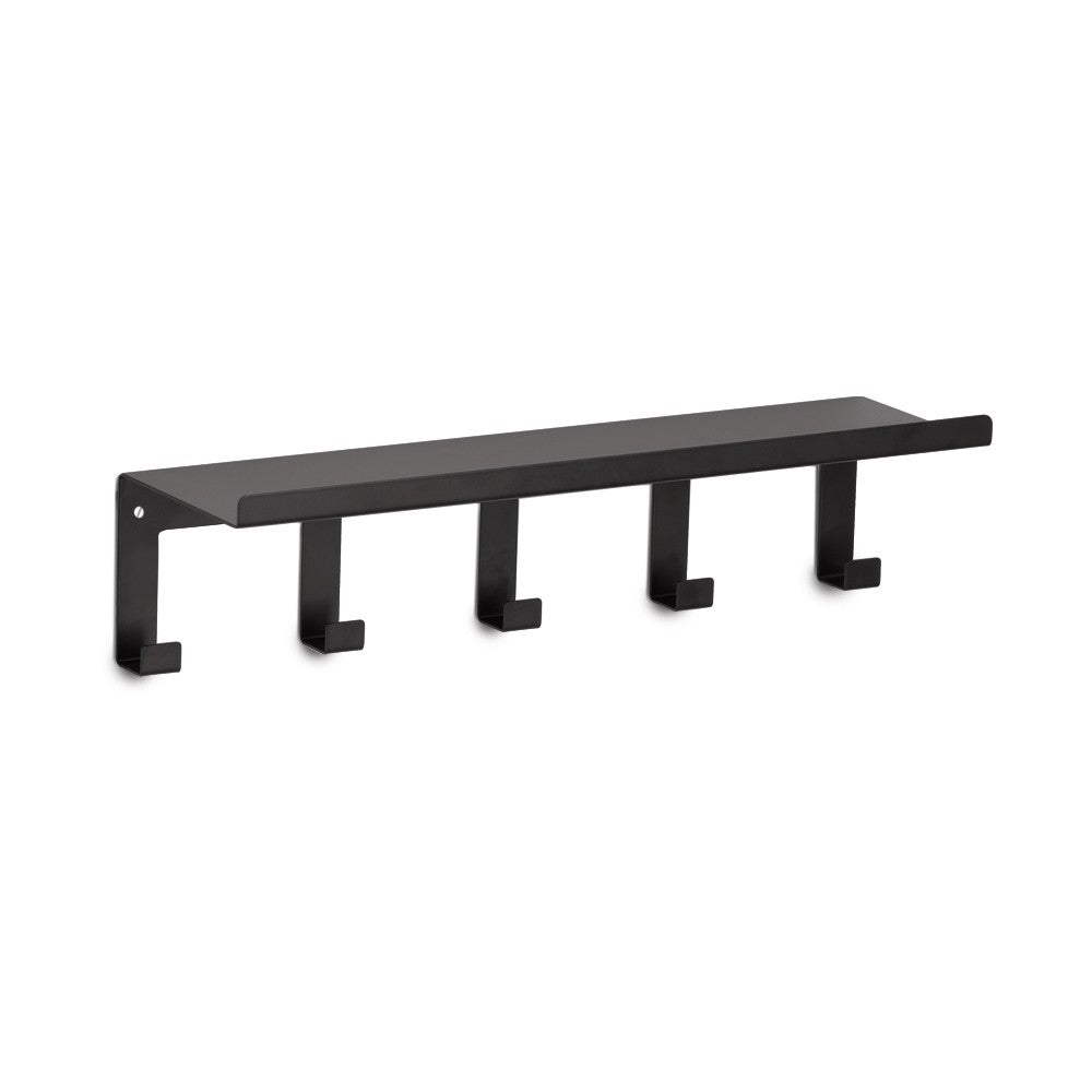Cuier Zeller Saar, metal, negru, 5 carlige, 40 x 11 x 10,4 cm