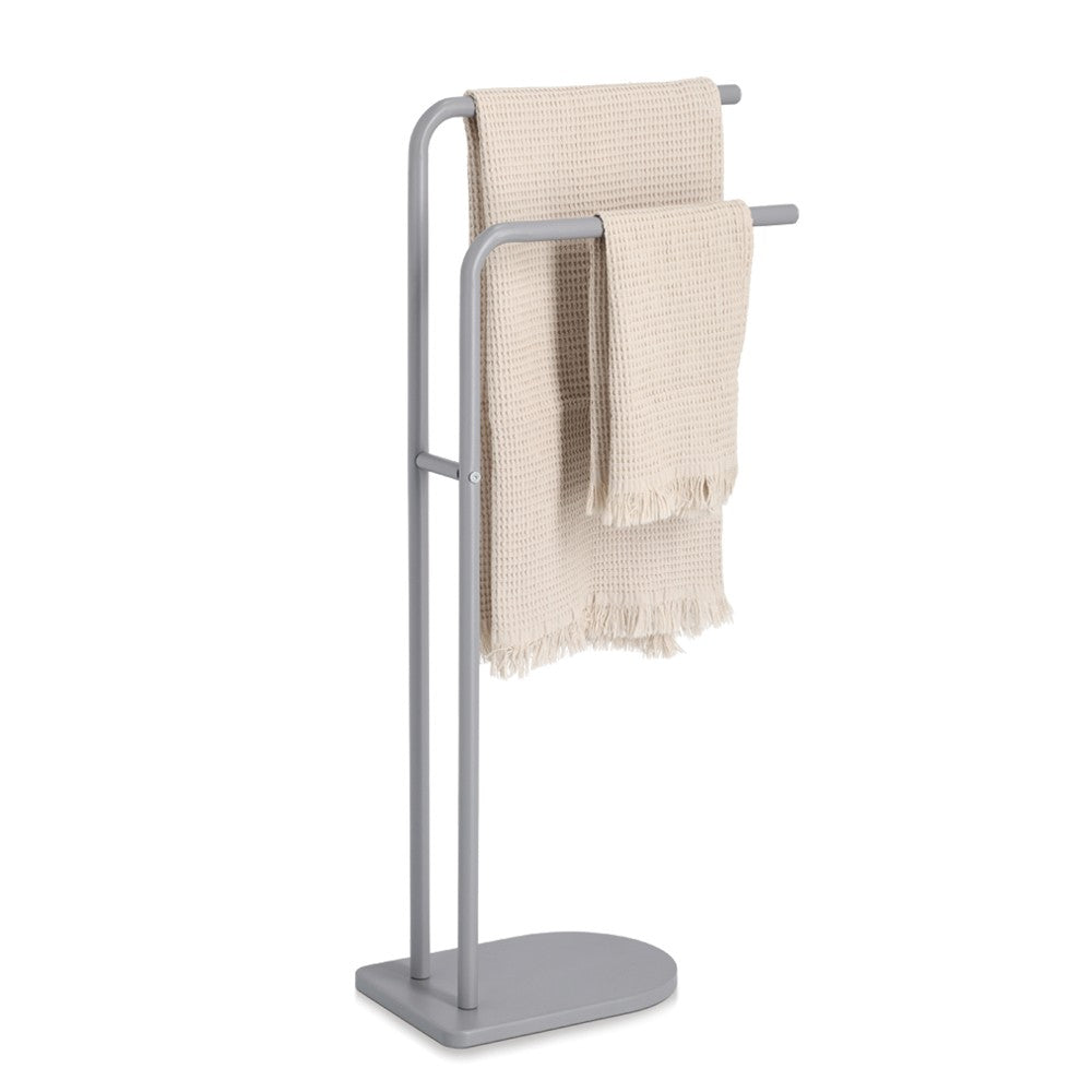 Suport prosoape dublu Zeller Gstyle, metal, gri, 41 x 20,5 x 86 cm