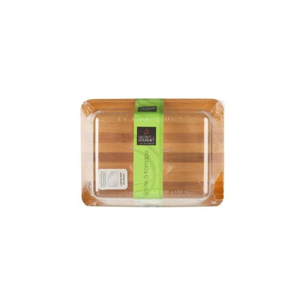 Platou Fromage, bambus cu capac acril, 25 x 20 x 8 cm, 111534
