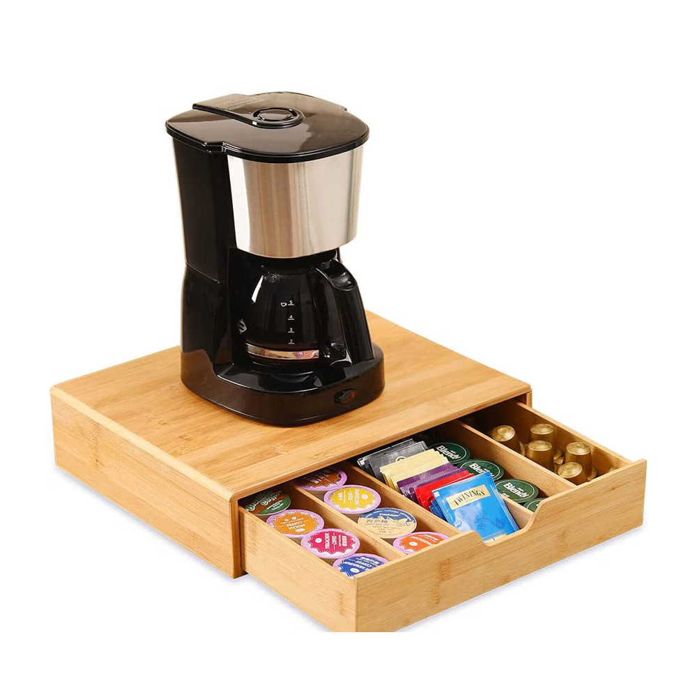 Cutie depozitare capsule cafea Skive, bambus, 34.5 x 30.5 x .8 cm
