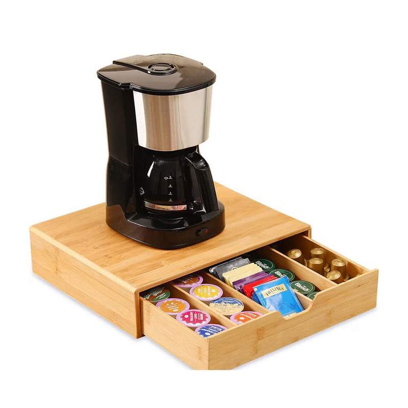 Cutie depozitare capsule cafea Skive, bambus, 34.5 x 30.5 x .8 cm