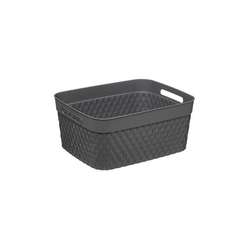 Cutie depozitare Disco gri, plastic, 15 litri, 29.5x37x16.4 cm