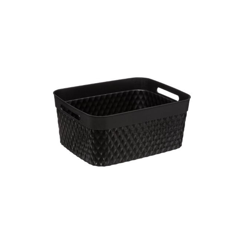 Cutie depozitare Disco negru, plastic, 15 litri, 29.5x37x16.4 cm