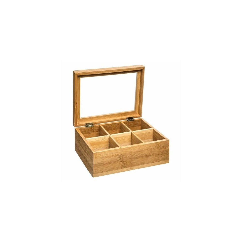 Cutie depozitare plicuri ceai 5FIVE, bambus, 22 x 15 x 9 cm