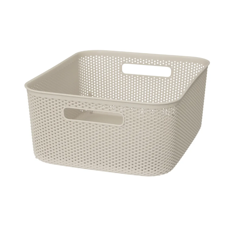 Cutie depozitare Croshet Crem, plastic, 4 litri, 25.5 x 19.5 x H 10.5 cm