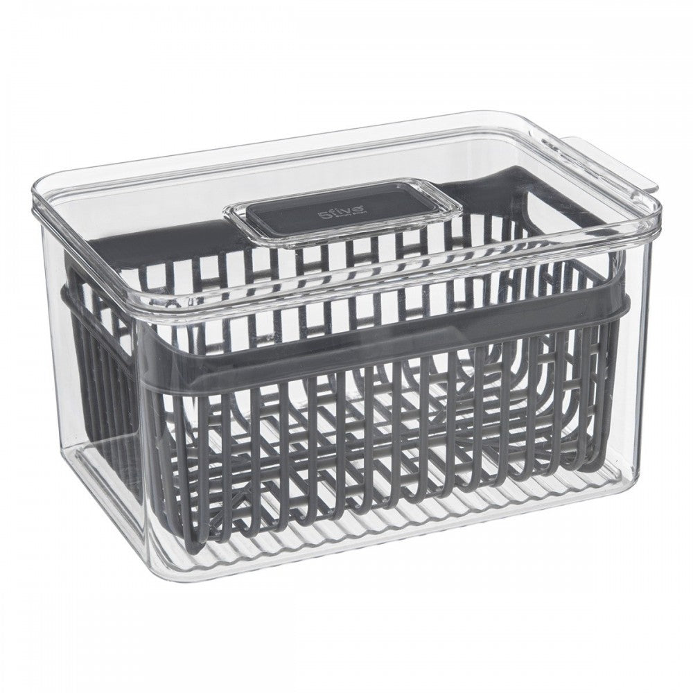 Cutie organizare Frigider Tiny, acril, cu capac, 24 x 12 x 15 cm