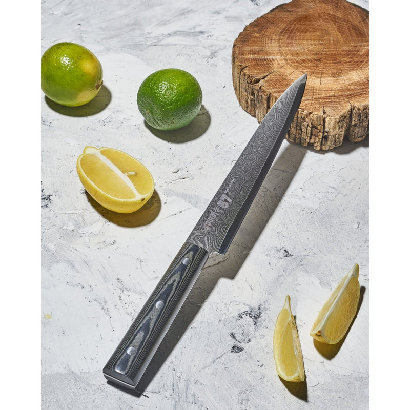 Cutit feliat, Samura Damascus 67, Otel carbon, 19.5 cm