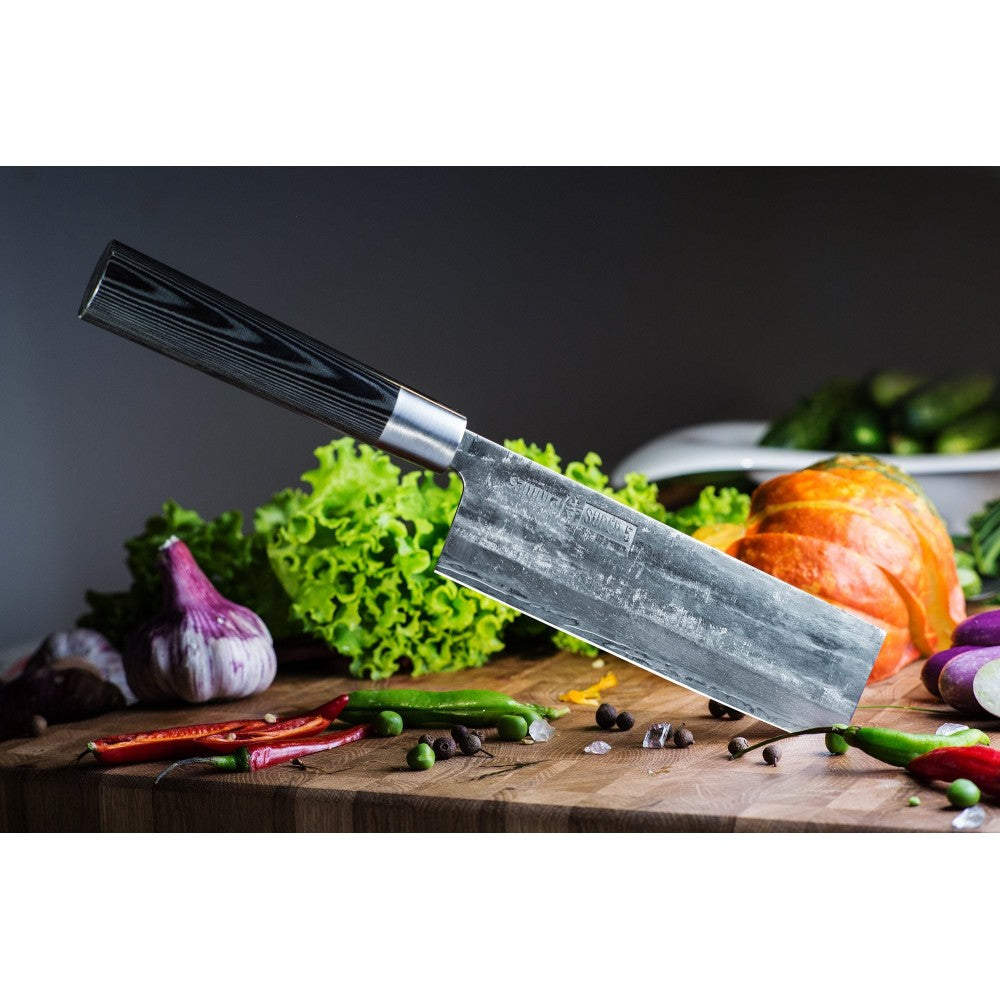 Cutit Nakiri Samura Super 5, otel japonez AUS 10, HRC 60, 17 cm