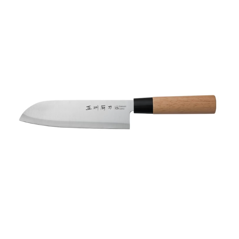 Cutit Osaka Santoku, inox, maner lemn, 18 cm
