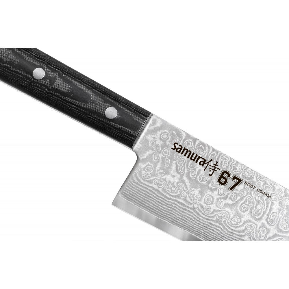Cutit Santoku, Samura Damascus 67, Otel carbon, 17.5 cm