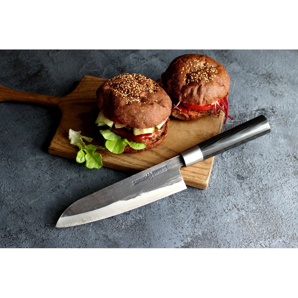 Cutit santoku Samura Super 5, otel japonez AUS 10, HRC 60, 18 cm