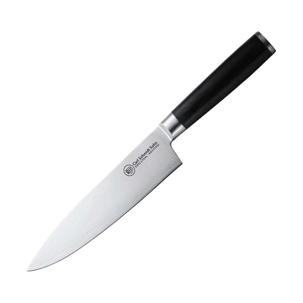Cutitul bucatarului Konstanz, otel damasc 67 straturi, duritate HRC 62, lama 20 cm