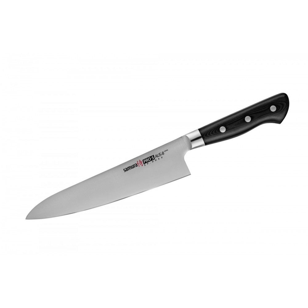 Cutitul bucatarului Samura PRO-S, otel japonez AUS 8, HRC 58, lama 20 cm