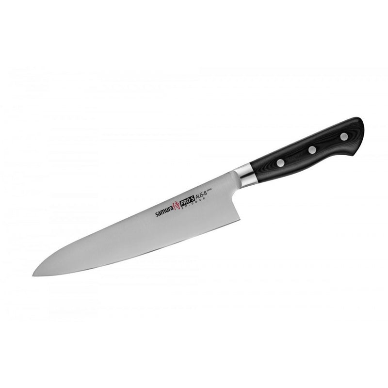 Cutitul bucatarului Samura PRO-S, otel japonez AUS 8, HRC 58, lama 20 cm