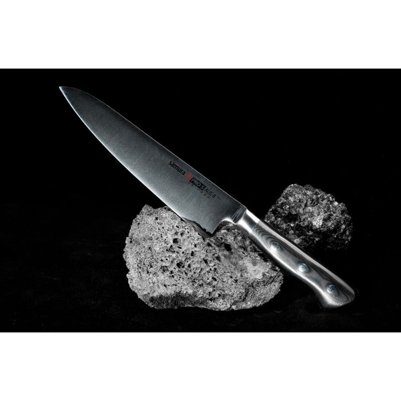 Cutitul bucatarului Samura PRO-S, otel japonez AUS 8, HRC 58, lama 20 cm