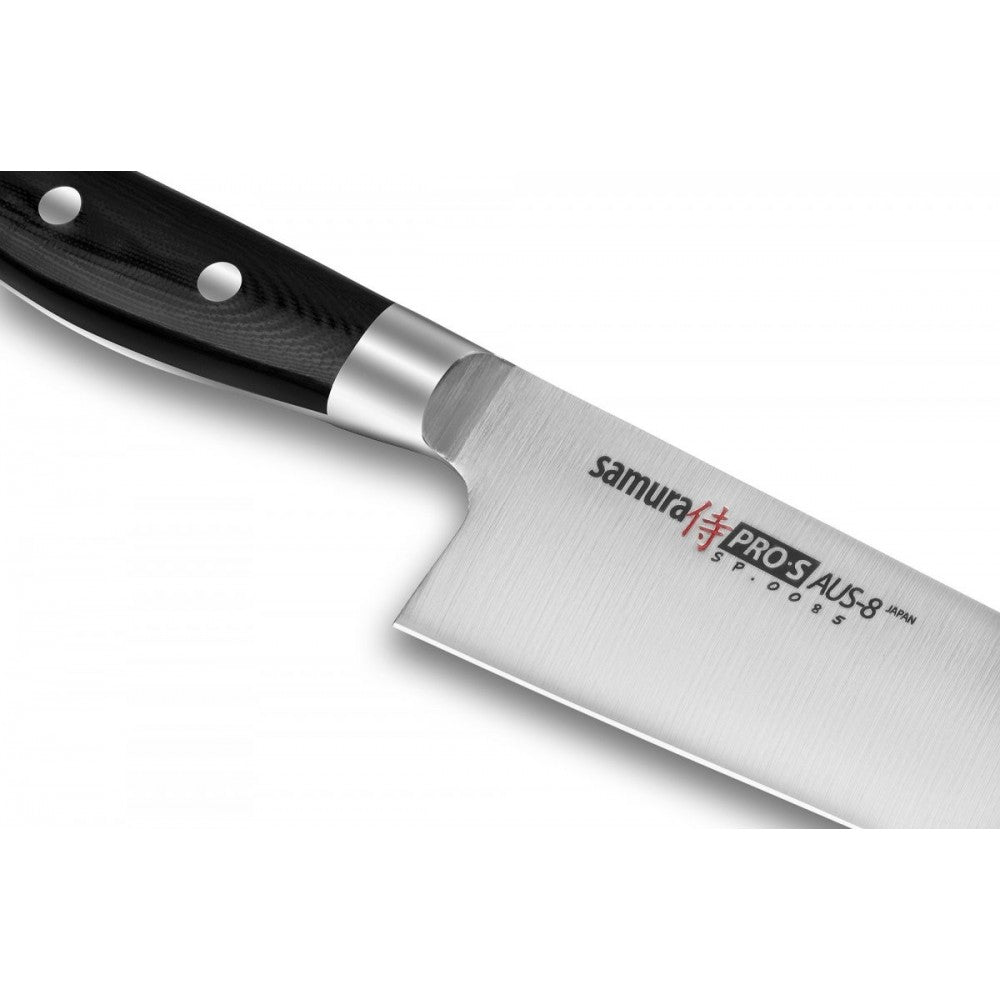 Cutitul bucatarului Samura PRO-S, otel japonez AUS 8, HRC 58, lama 20 cm
