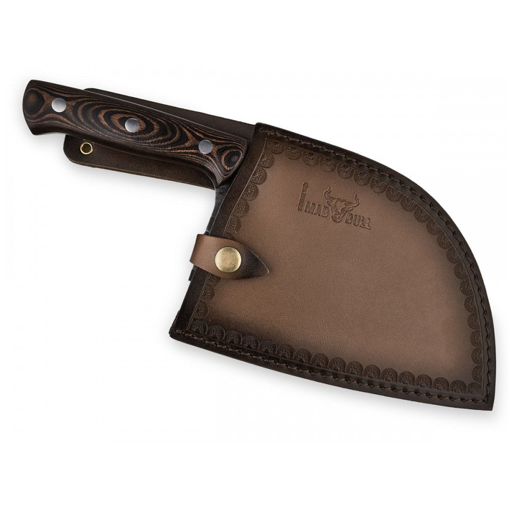 Cutitul bucatarului Sarbesc Mad Bull RED, otel carbon, lama 18 cm