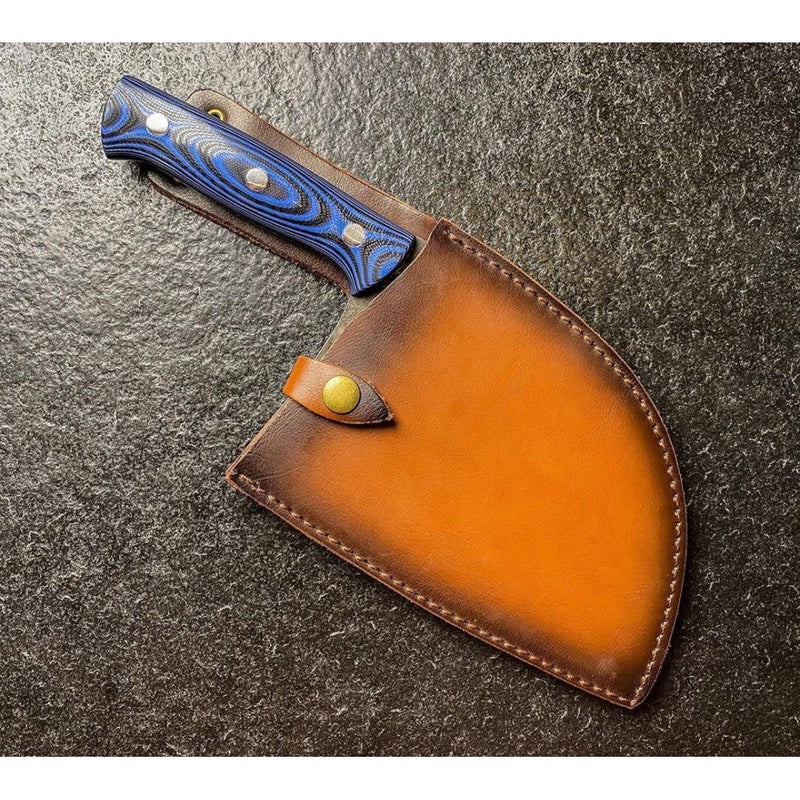 Cutitul bucatarului Sarbesc Mad Bull Blue, otel carbon, lama 18 cm