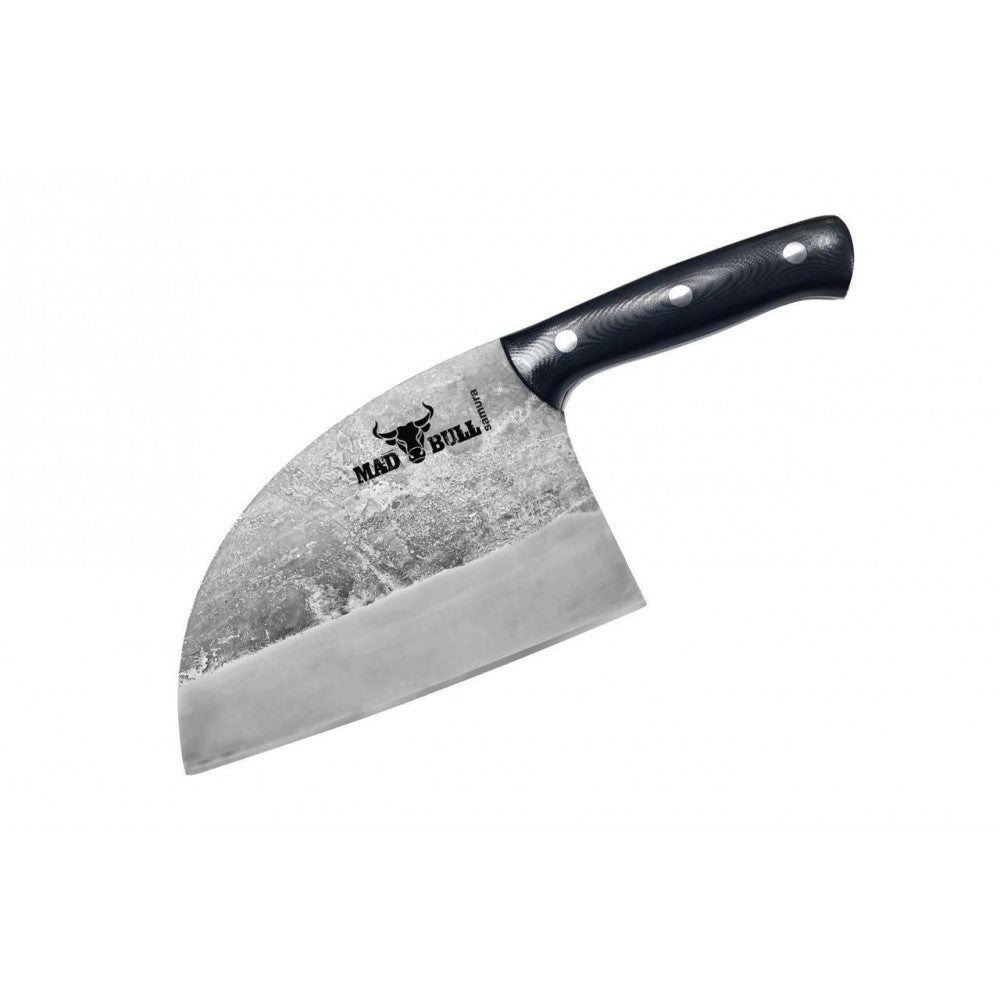 Cutitul bucatarului Sarbesc Mad Bull Black, otel carbon, lama 18 cm