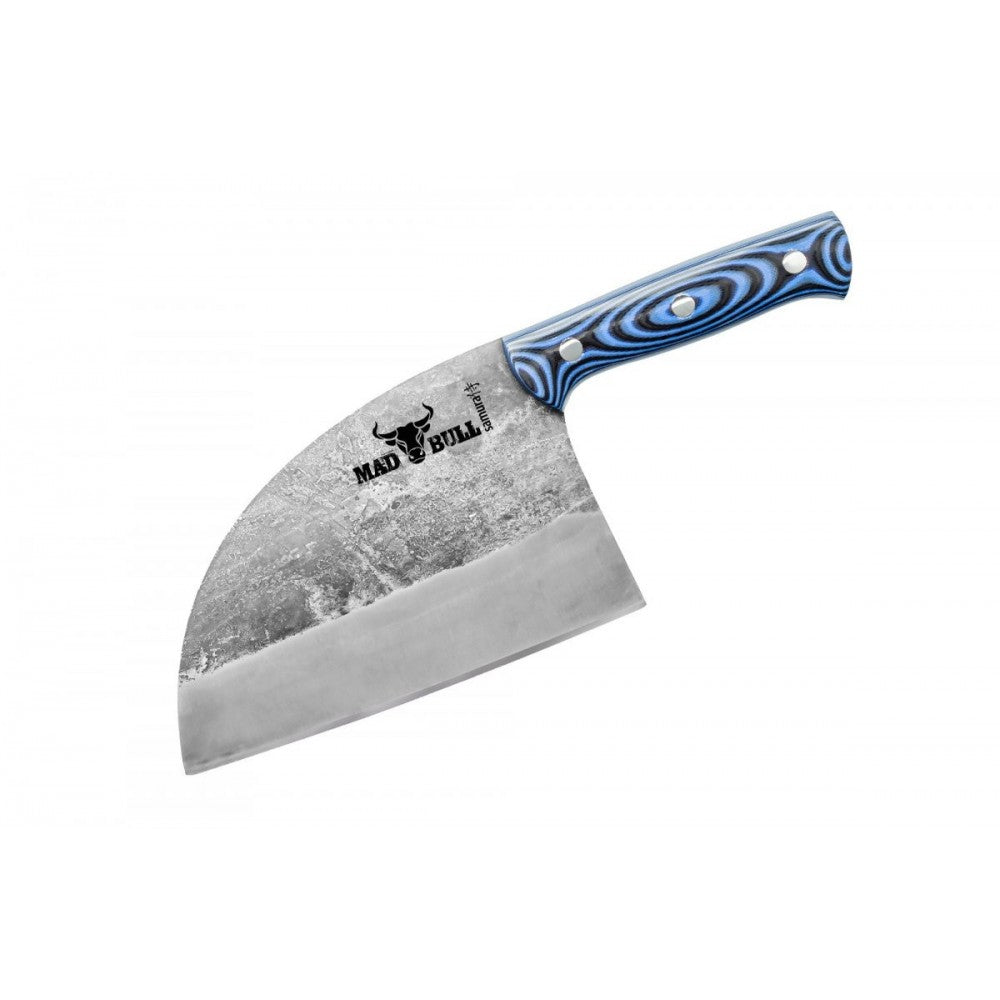 Cutitul bucatarului Sarbesc Mad Bull Blue, otel carbon, lama 18 cm
