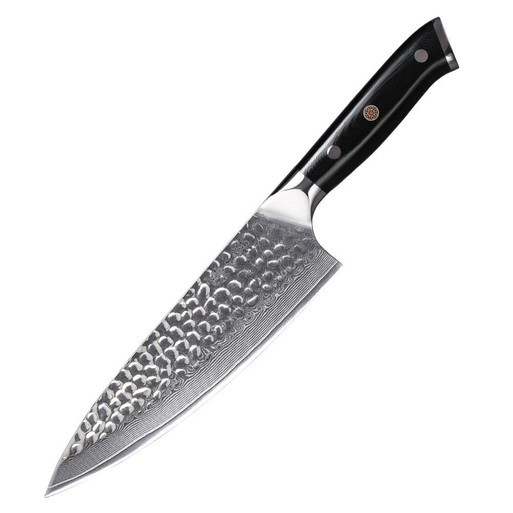 Cutitul bucatarului Teshiro, otel damasc 67 straturi, HRC 60, lungime lama 20 cm