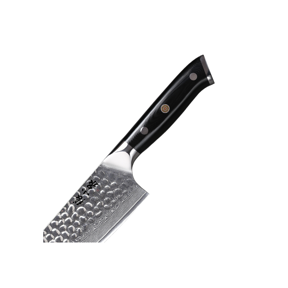 Cutitul bucatarului Teshiro, otel damasc 67 straturi, HRC 60, lungime lama 20 cm