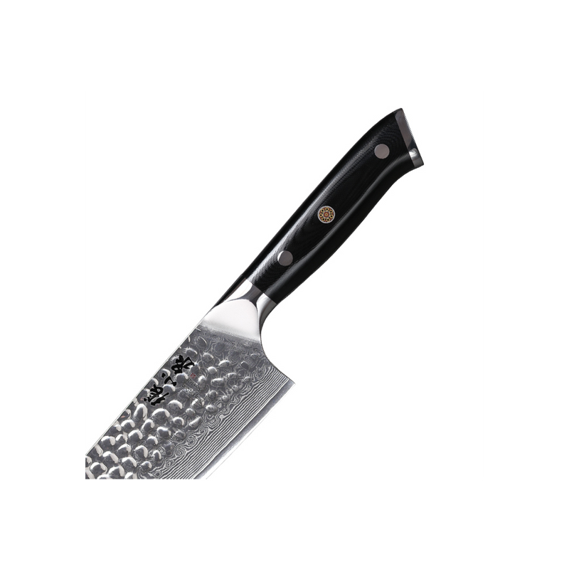 Cutitul bucatarului Teshiro, otel damasc 67 straturi, HRC 60, lungime lama 20 cm