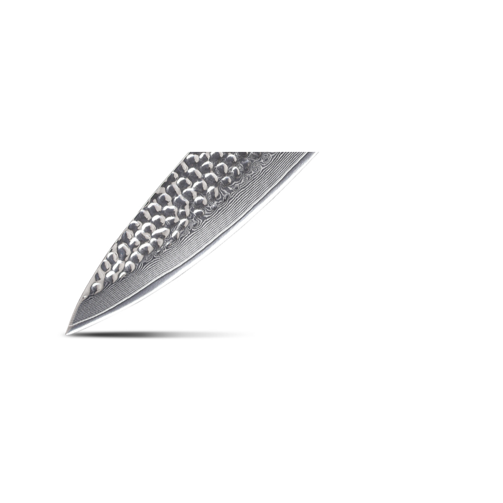 Cutitul bucatarului Teshiro, otel damasc 67 straturi, HRC 60, lungime lama 20 cm