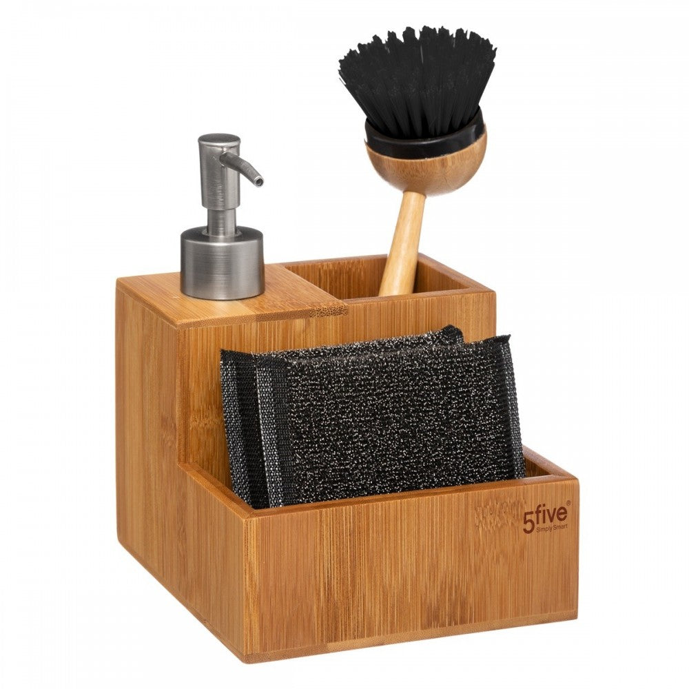 Dispenser sapun vase Arjd, bambus, 4 piese