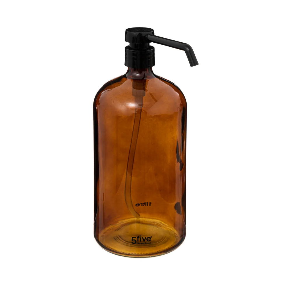 Dozator sapun Retro, sticla, 1 litru, 9.5 x H 24 cm