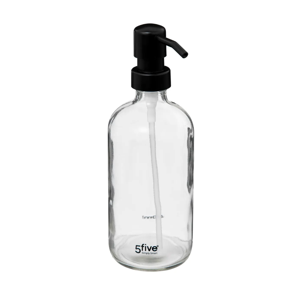 Dozator sapun lichid Sayan transparent, sticla, 7.4 x 9 x H 21 cm, 450 ml