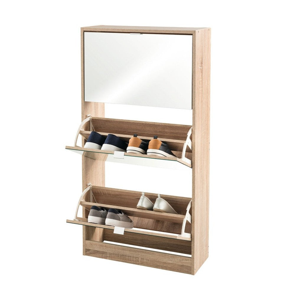 Dulap pantofi Bois, MDF crem, 59.6x23.4x118 cm