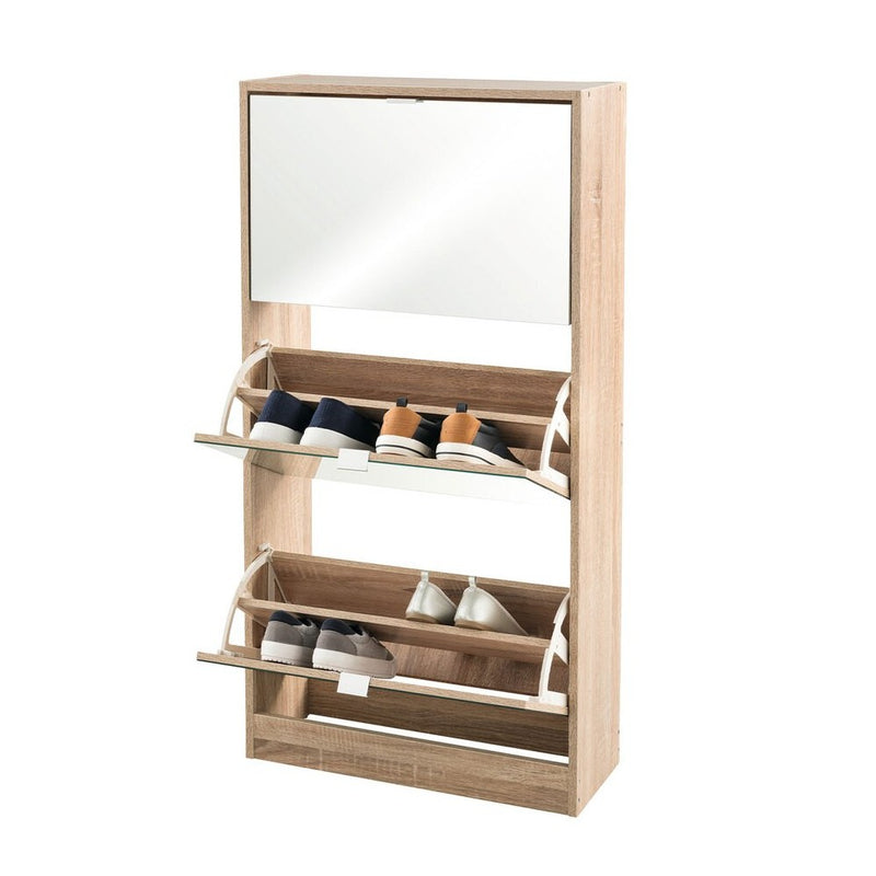 Dulap pantofi Bois, MDF crem, 59.6x23.4x118 cm
