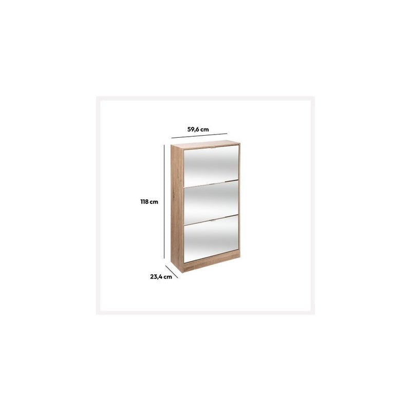 Dulap pantofi Bois, MDF crem, 59.6x23.4x118 cm