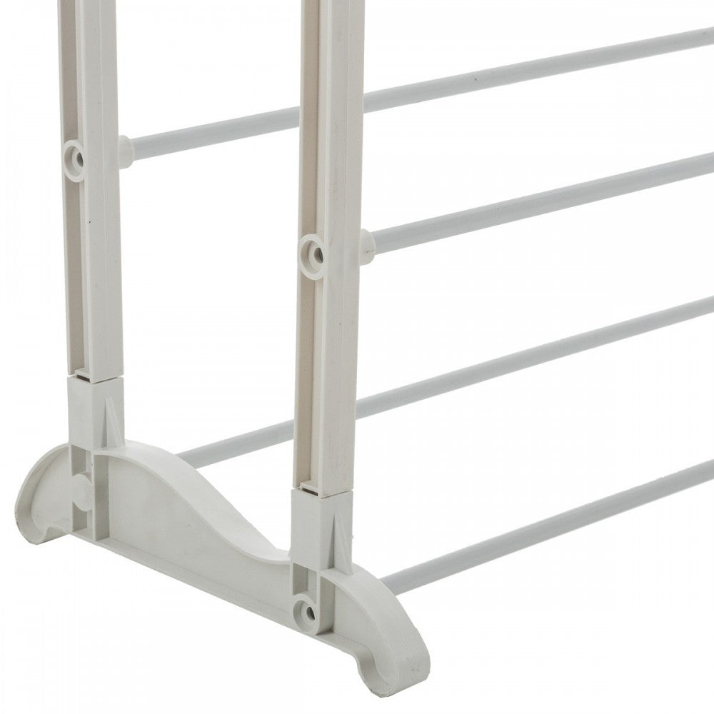 Raft pantofi Ginova, cadru metal, plastic, alb, 65.5x24.5xH138 cm