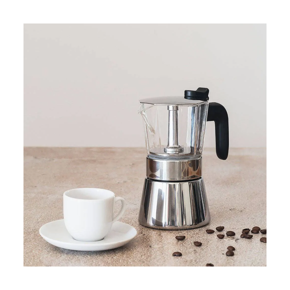 Espressor aragaz BRA Flavor, inox, sticla, 10 portii
