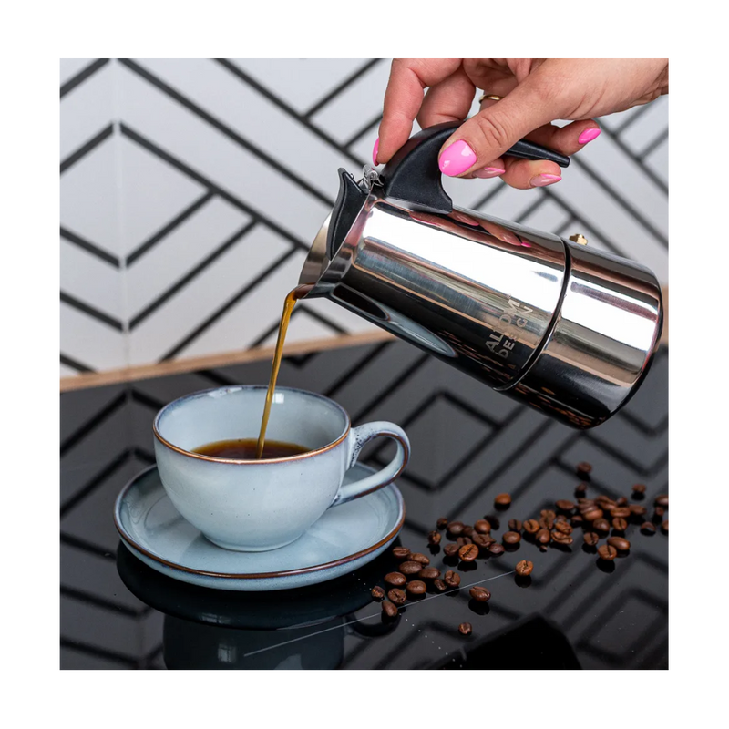 Espressor aragaz Arlo, inox, 4 portii, 200 ml