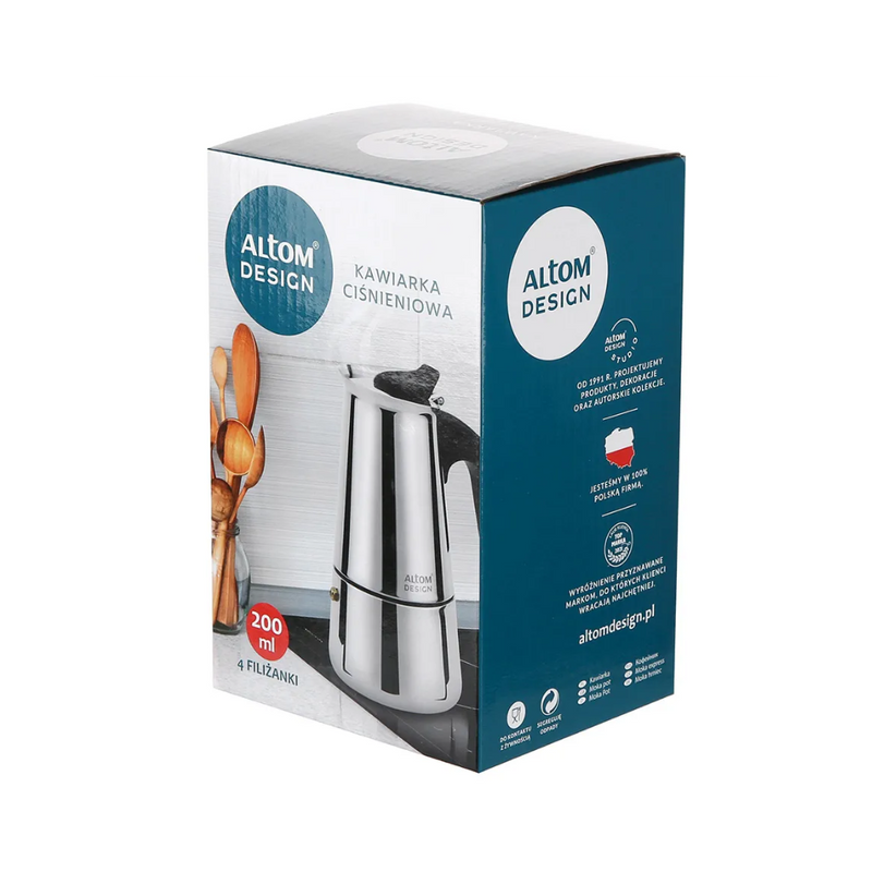Espressor aragaz Arlo, inox, 4 portii, 200 ml