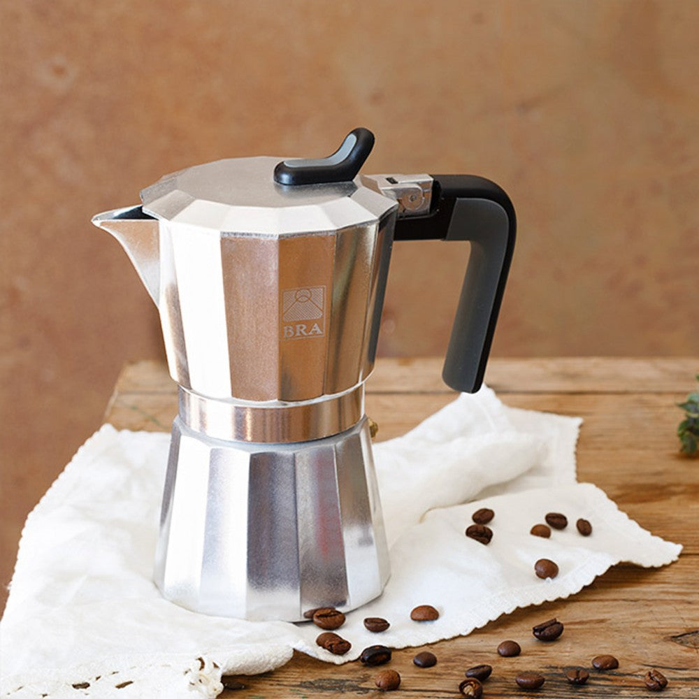 Espressor BRA Deluxe, aluminiu, 12 portii