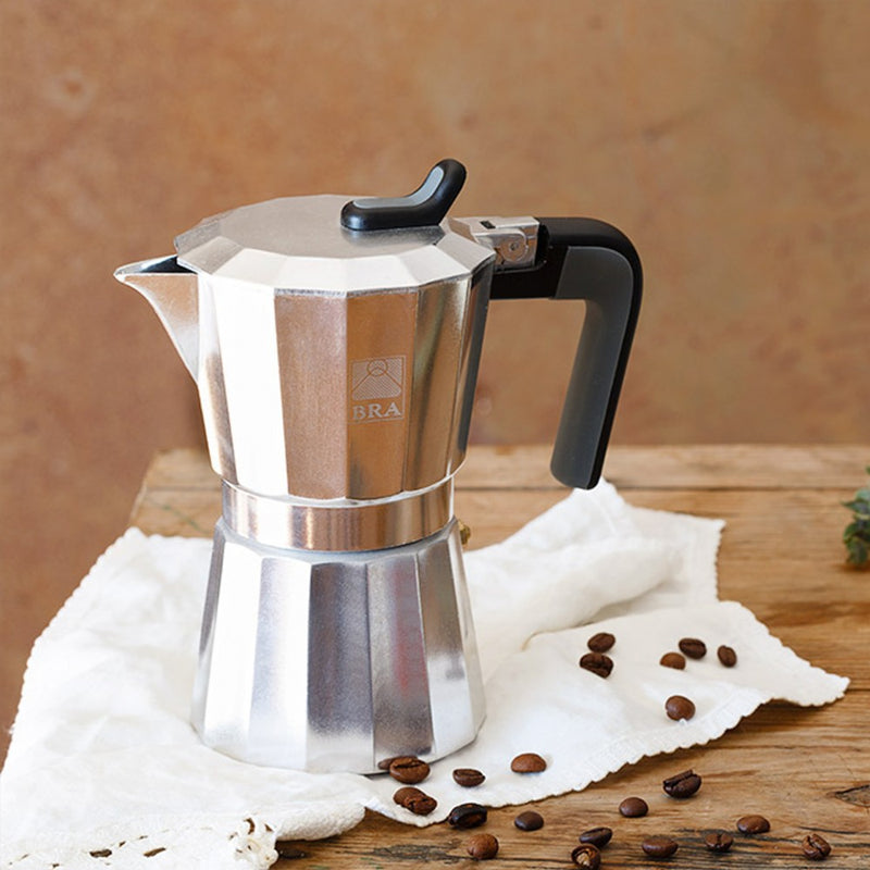 Espressor BRA Deluxe, aluminiu, 12 portii