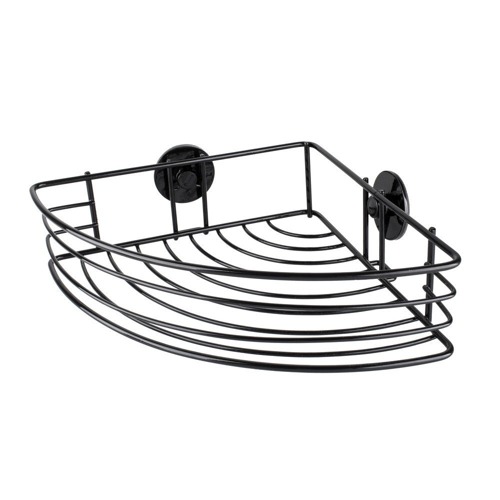 Etajera baie colt, Black Wall, otel, 8.7x31x22 cm