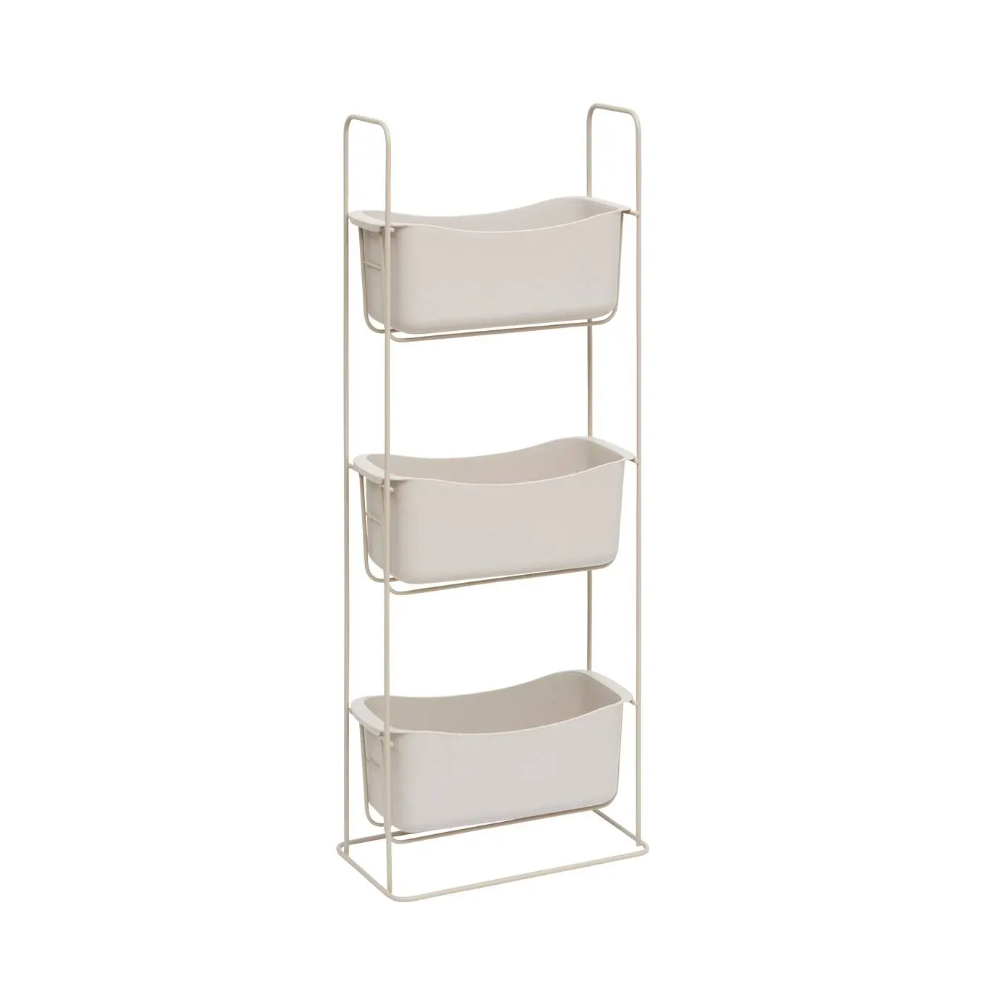 Etajera baie Easybath, metal, plastic, bej, 289 x 16 x H. 76 cm