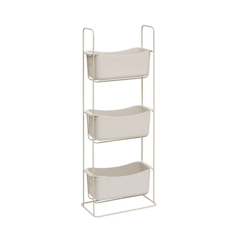Etajera baie Easybath, metal, plastic, bej, 289 x 16 x H. 76 cm
