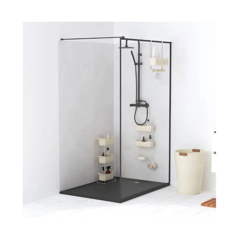 Etajera baie Easybath, metal, plastic, bej, 289 x 16 x H. 76 cm
